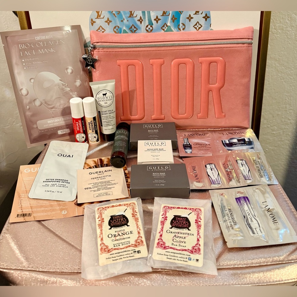 Dior Pink Cosmetic Pouch with Skincare Set! 🎀🩷 GWP
